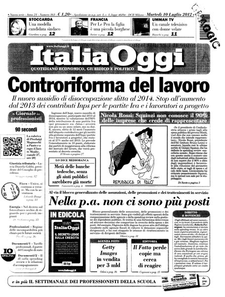 Italia oggi : quotidiano di economia finanza e politica